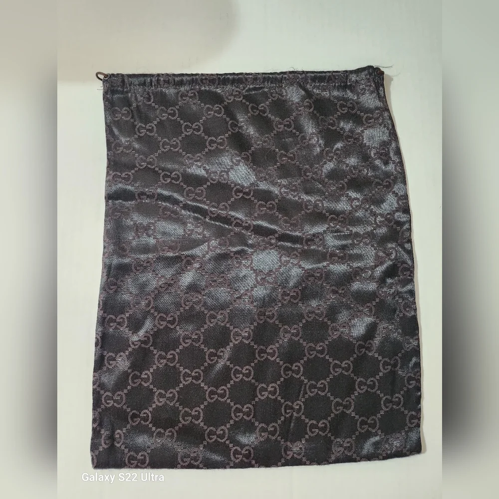 Gucci Vintage GG Monogram Drawstring Dust Bag Pouch Made in Italy